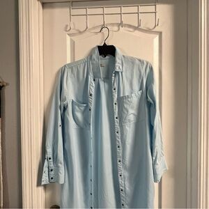 Tyler Boe Sky Blue Casual Button Down Dress